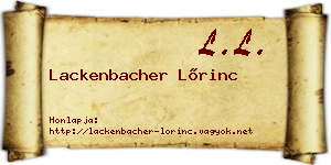 Lackenbacher Lőrinc névjegykártya